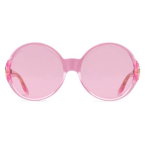 gucci pink glasses on person|gucci round pink sunglasses.